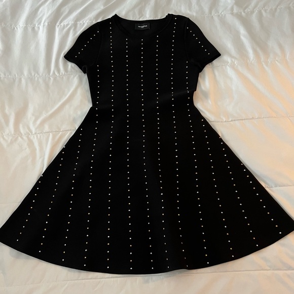 The Kooples Women’s Studded Knit Dress, Black with gold and silver studs -size 2 - Picture 9 of 11